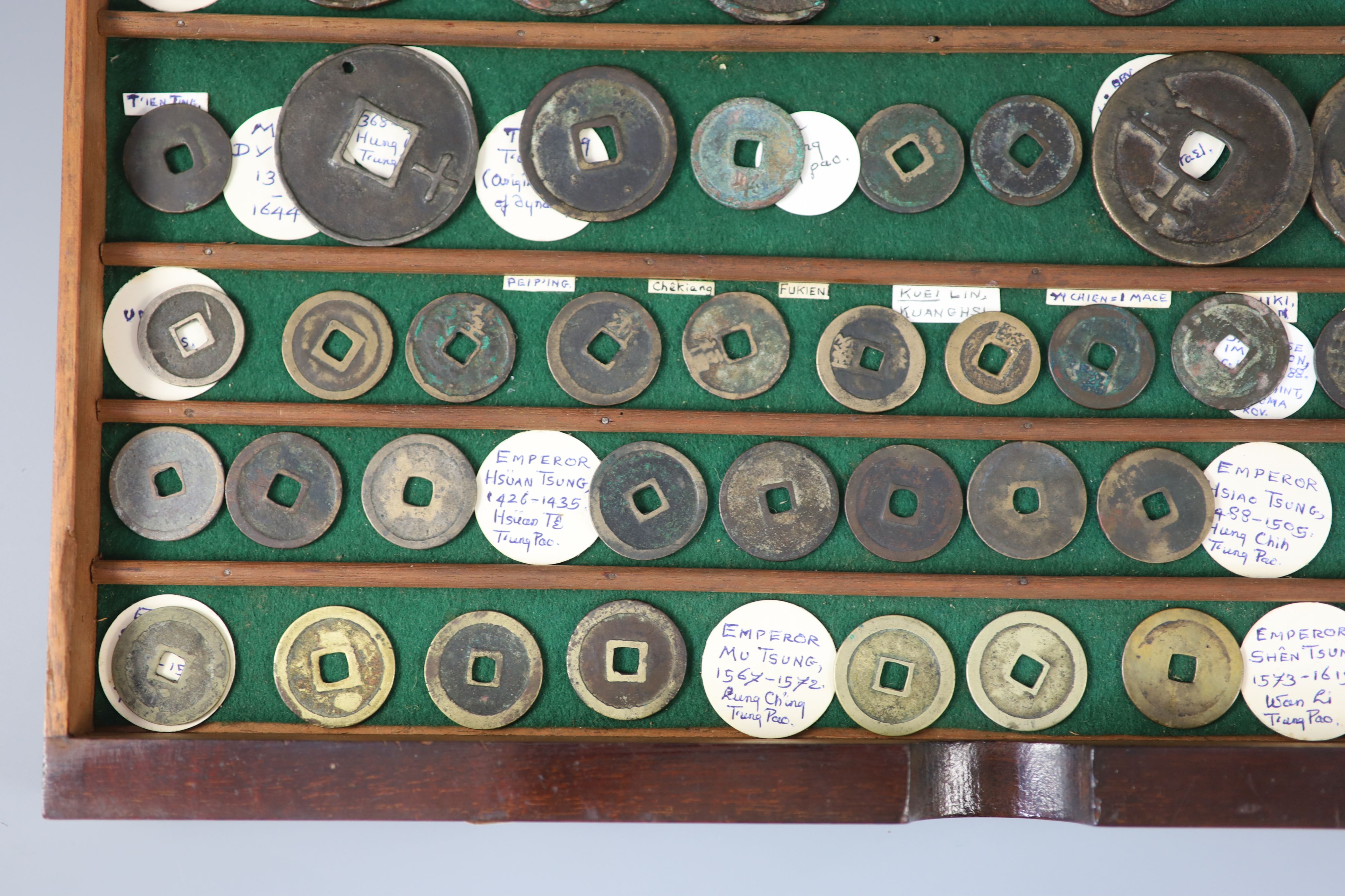 China, 77 Ancient bronze and iron round coins, Tatar, Yuan and Ming dynasties (907-1619),